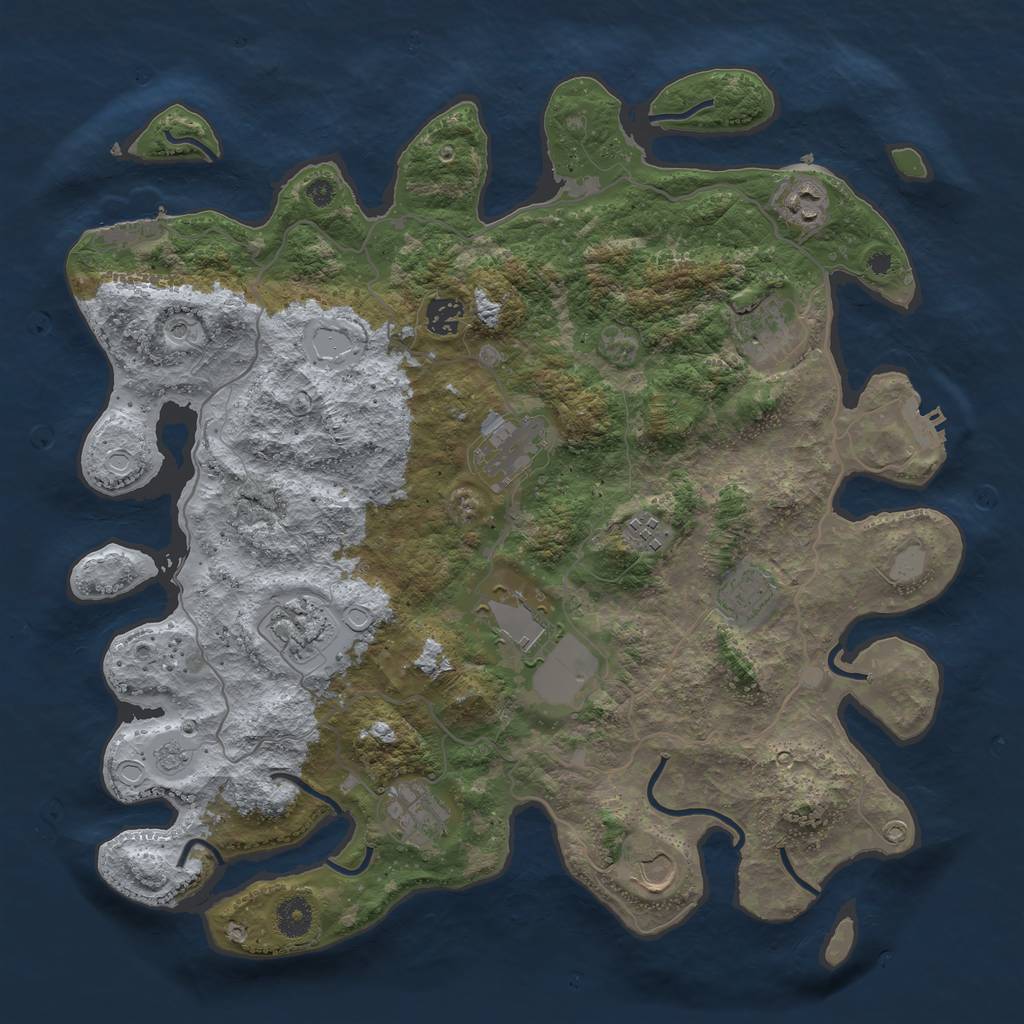 Rust Map: Procedural Map, Size: 4000, Seed: 27646178, 19 Monuments