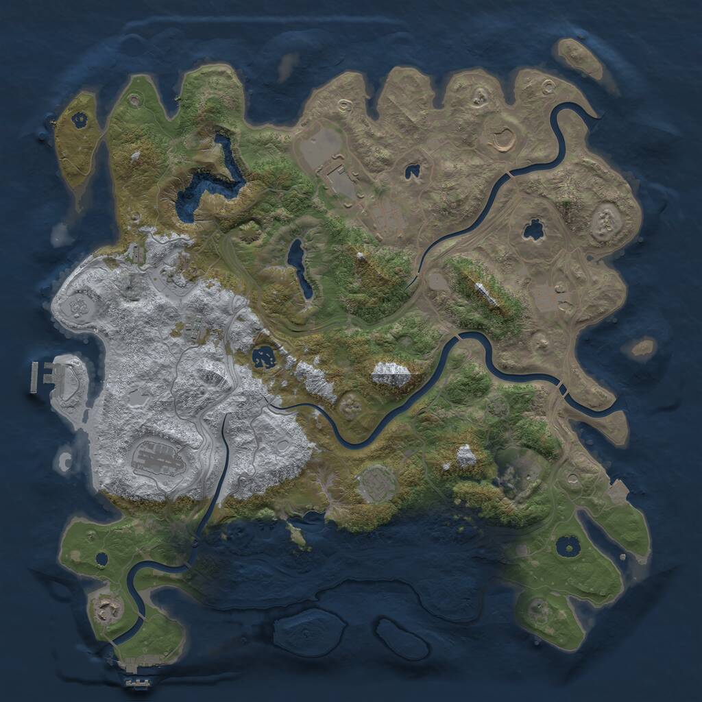 Rust Map: Procedural Map, Size: 4500, Seed: 348982653, 17 Monuments