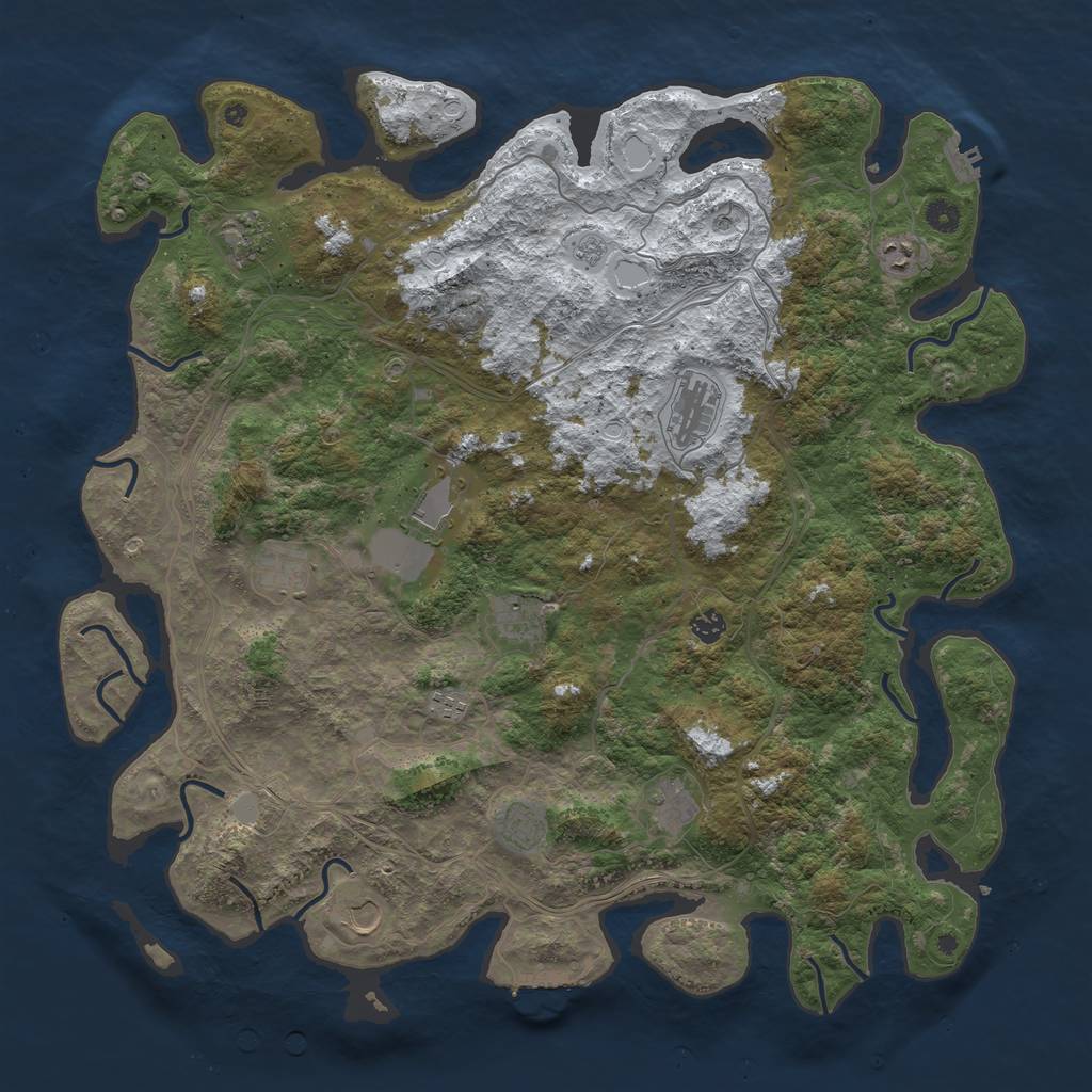 Rust Map: Procedural Map, Size: 4800, Seed: 27981130, 20 Monuments
