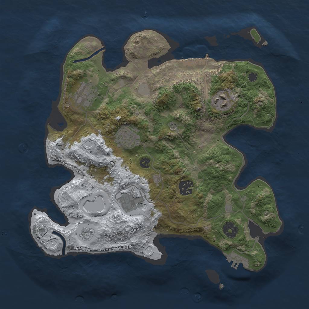 Rust Map: Procedural Map, Size: 3000, Seed: 163503278, 14 Monuments