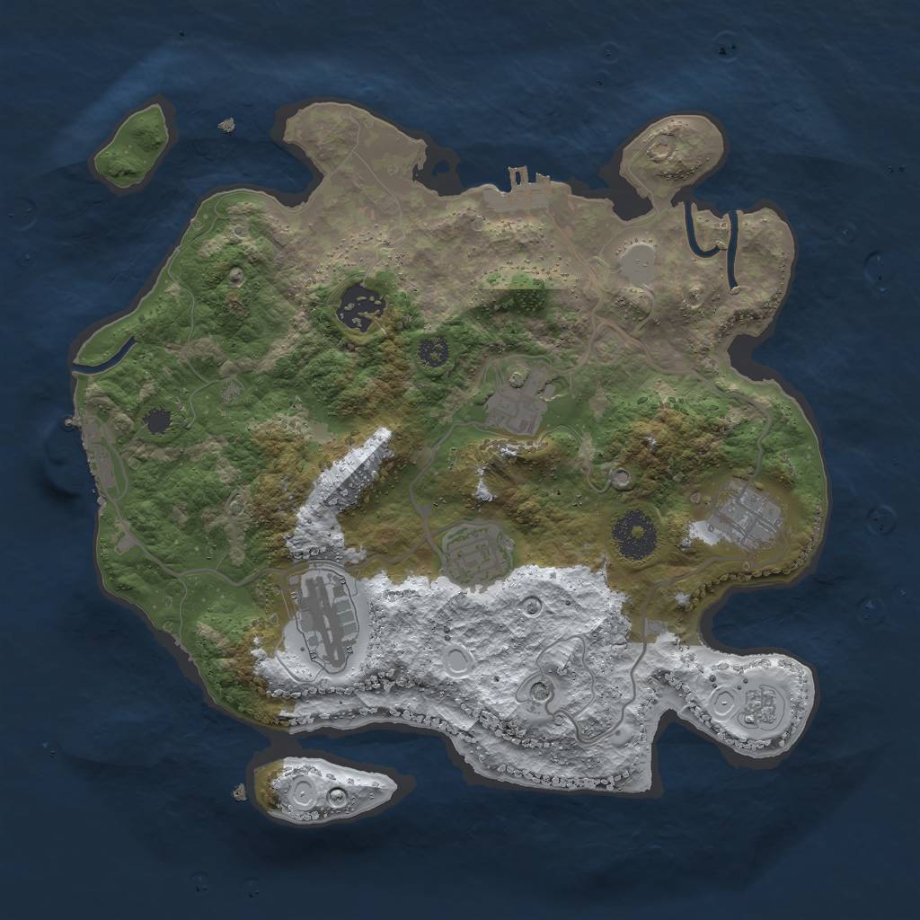Rust Map: Procedural Map, Size: 3000, Seed: 581012538, 14 Monuments