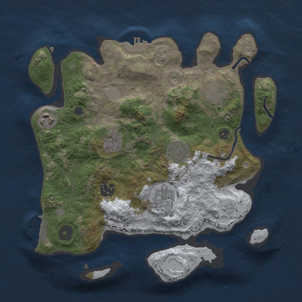 Rust Map: Procedural Map, Size: 3000, Seed: 66362, 15 Monuments