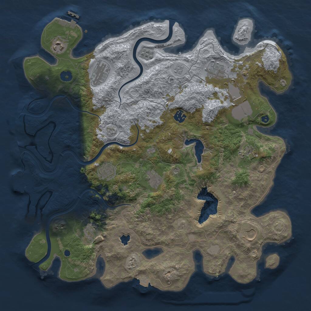 Rust Map: Procedural Map, Size: 4000, Seed: 2017844299, 17 Monuments