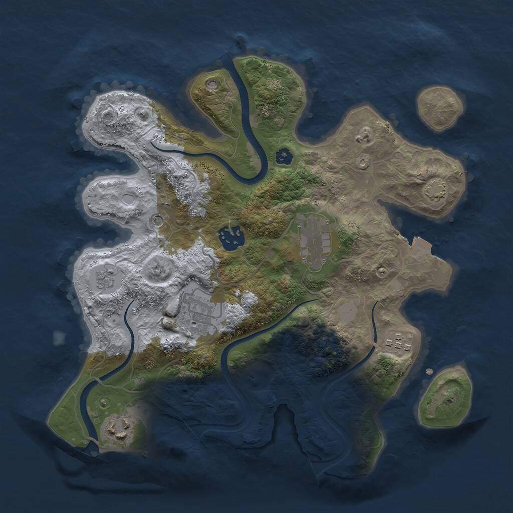 Rust Map: Procedural Map, Size: 3000, Seed: 68245559, 9 Monuments