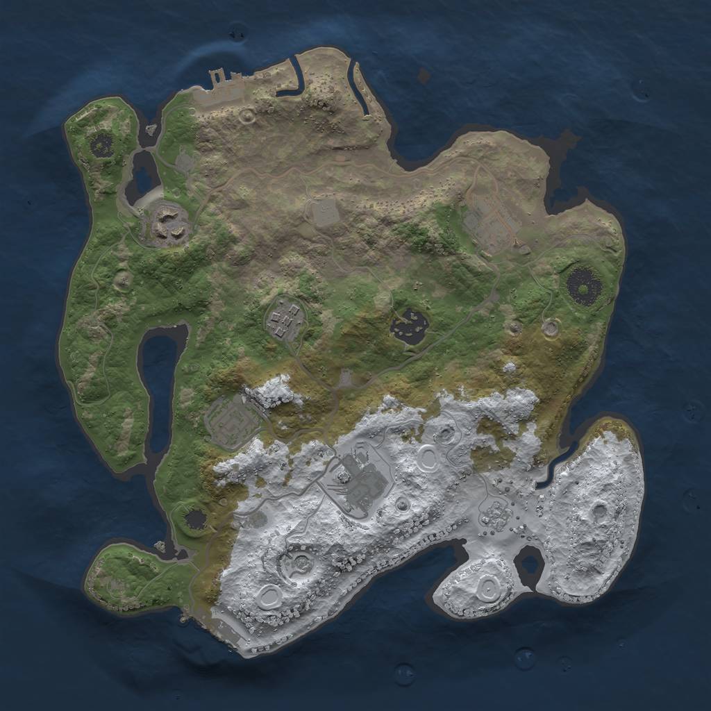 Rust Map: Procedural Map, Size: 3000, Seed: 21133, 15 Monuments