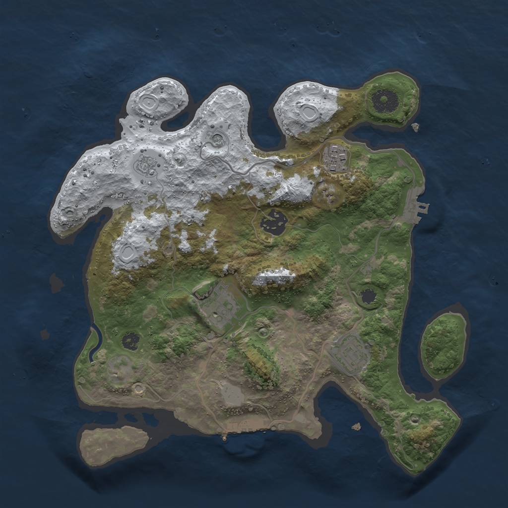Rust Map: Procedural Map, Size: 3000, Seed: 1491476288, 13 Monuments