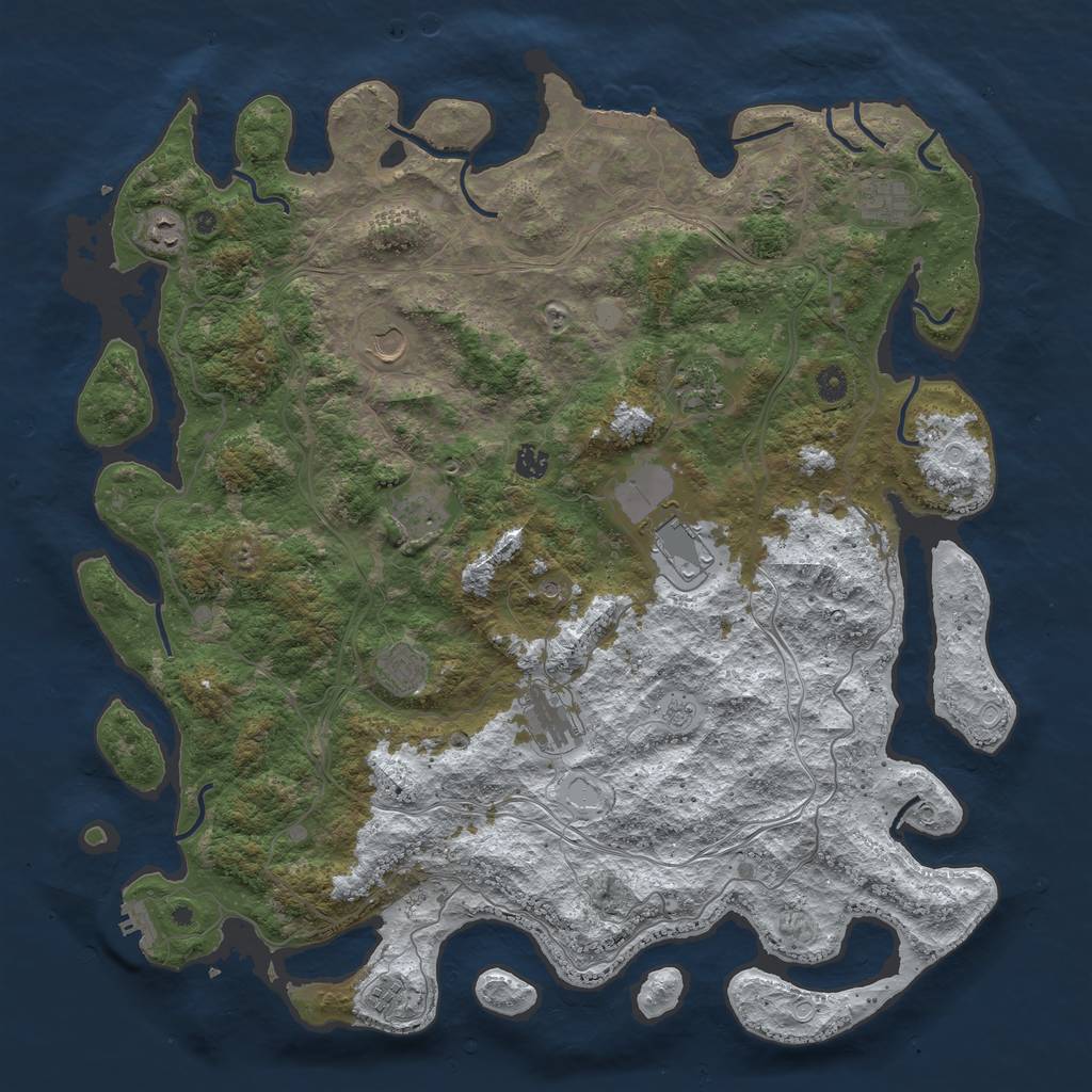 Rust Map: Procedural Map, Size: 4800, Seed: 962220019, 19 Monuments