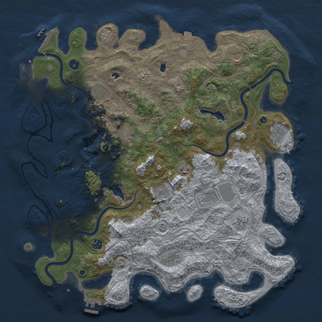 Rust Map: Procedural Map, Size: 4800, Seed: 962220019, 17 Monuments