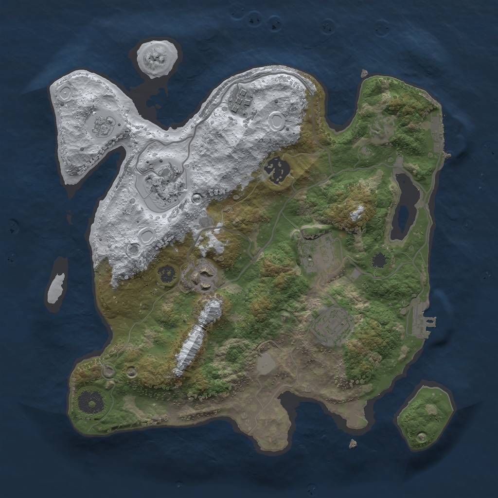 Rust Map: Procedural Map, Size: 3000, Seed: 83155924, 14 Monuments