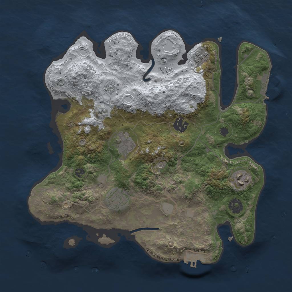 Rust Map: Procedural Map, Size: 3000, Seed: 1888188059, 14 Monuments