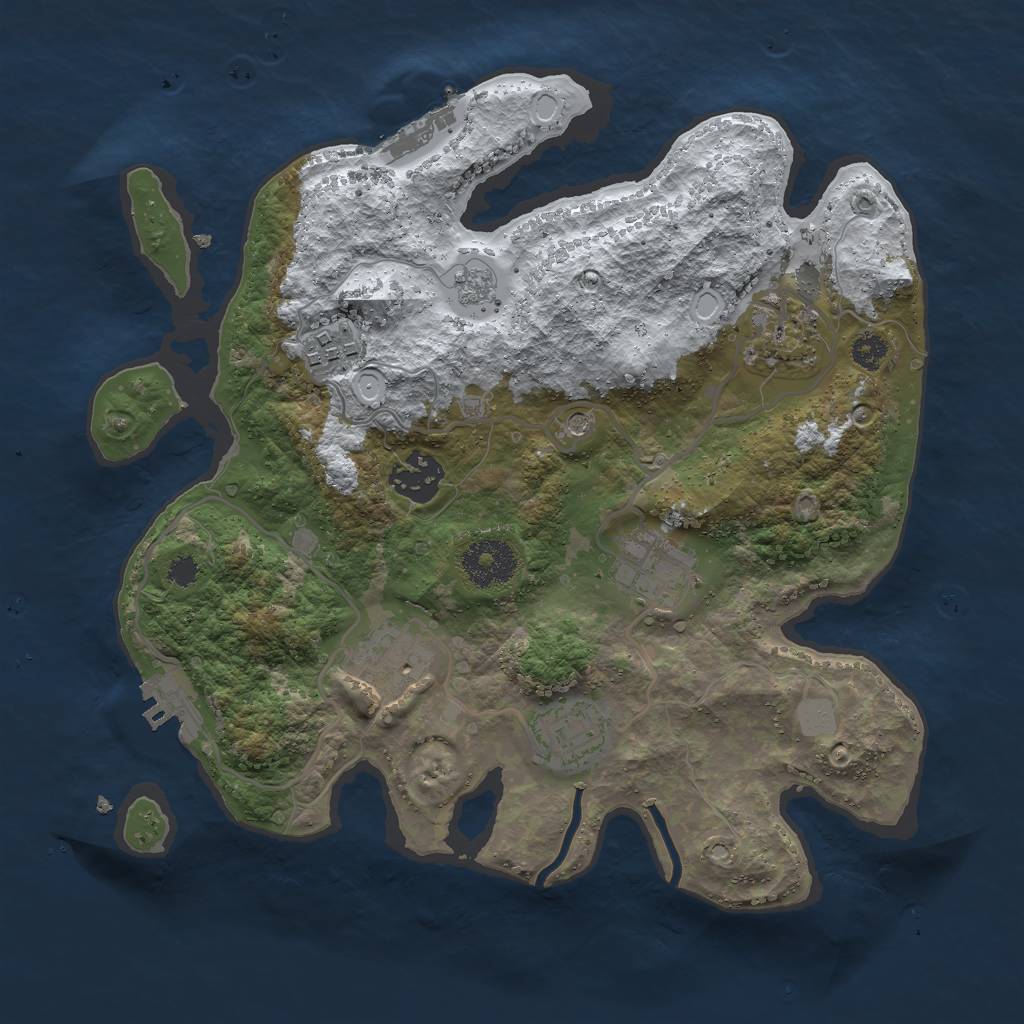 Rust Map: Procedural Map, Size: 3000, Seed: 16050, 15 Monuments