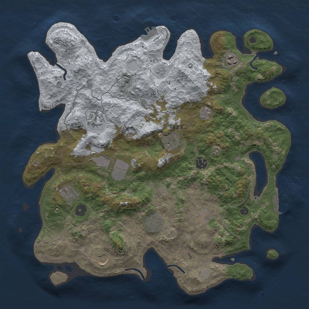 Rust Map: Procedural Map, Size: 4000, Seed: 1491476288, 19 Monuments
