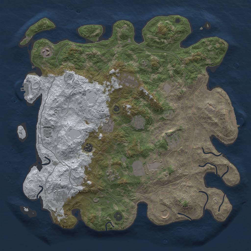 Rust Map: Procedural Map, Size: 4250, Seed: 1677947960, 20 Monuments