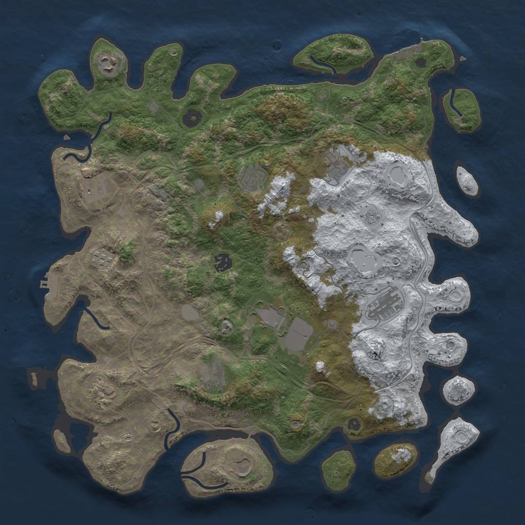 Rust Map: Procedural Map, Size: 4250, Seed: 6519698, 20 Monuments
