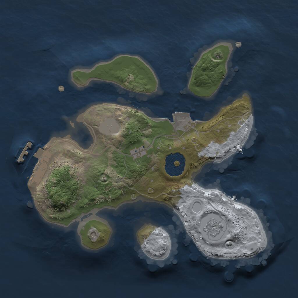 Rust Map: Procedural Map, Size: 2000, Seed: 1845764859, 3 Monuments