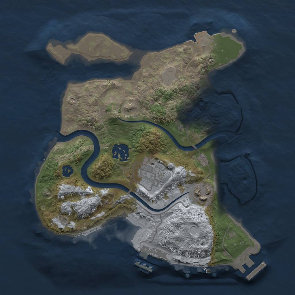 Rust Map: Procedural Map, Size: 2500, Seed: 7984587, 6 Monuments