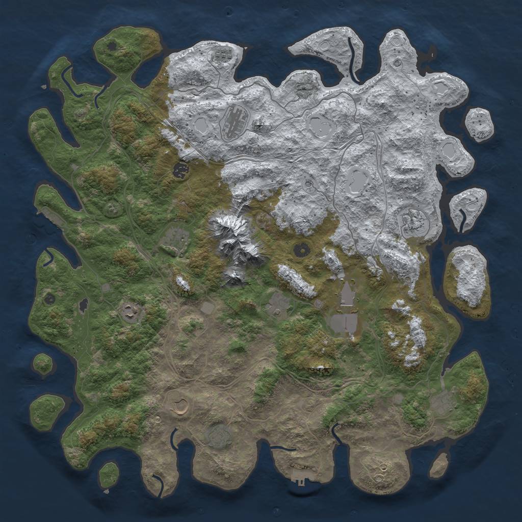 Rust Map: Procedural Map, Size: 5000, Seed: 30198, 20 Monuments