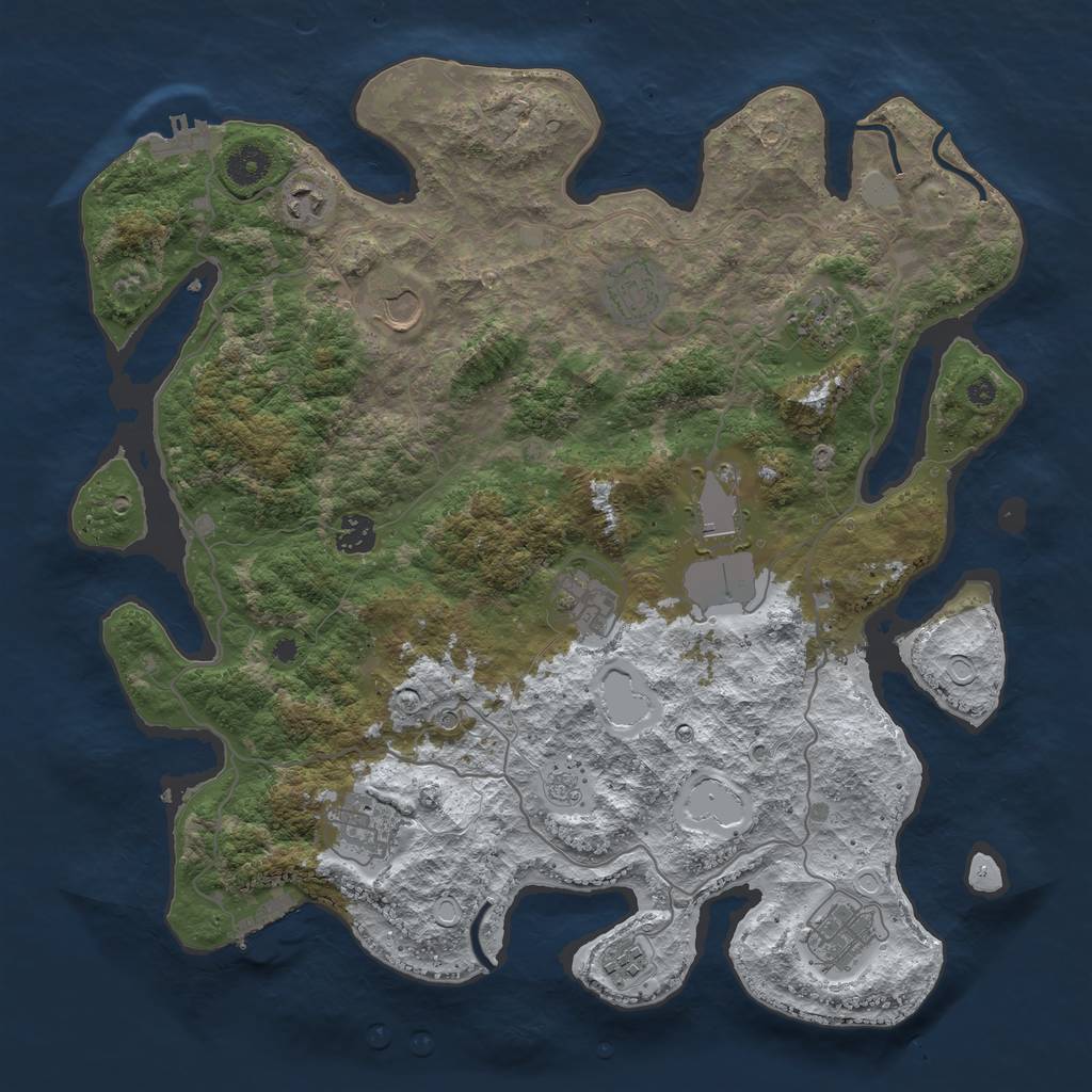 Rust Map: Procedural Map, Size: 4000, Seed: 11110191, 19 Monuments