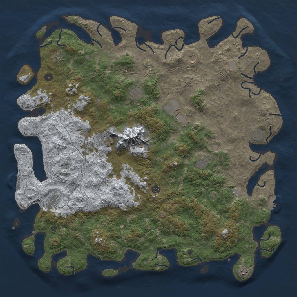 Rust Map: Procedural Map, Size: 5378, Seed: 80308761, 20 Monuments