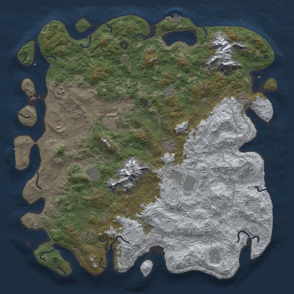 Rust Map: Procedural Map, Size: 5200, Seed: 1107916277, 20 Monuments