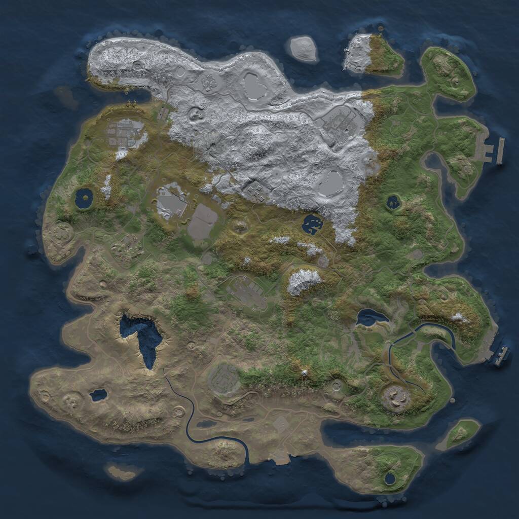 Rust Map: Procedural Map, Size: 4000, Seed: 639830, 15 Monuments