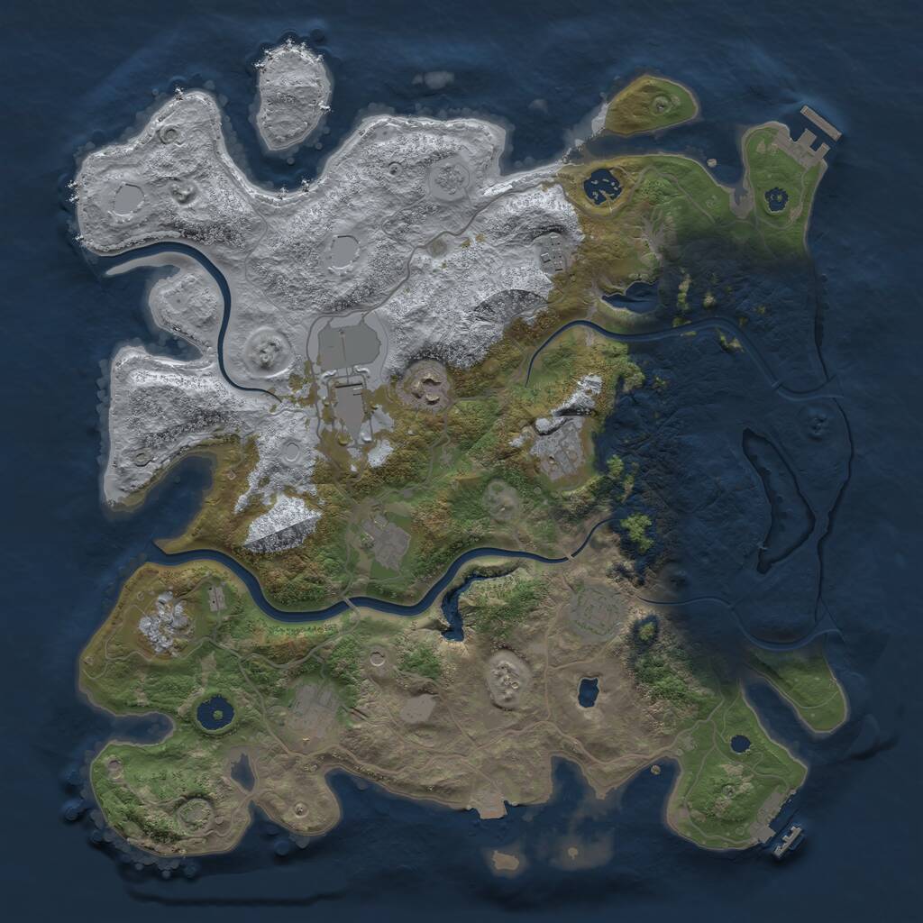 Rust Map: Procedural Map, Size: 4000, Seed: 30317, 15 Monuments
