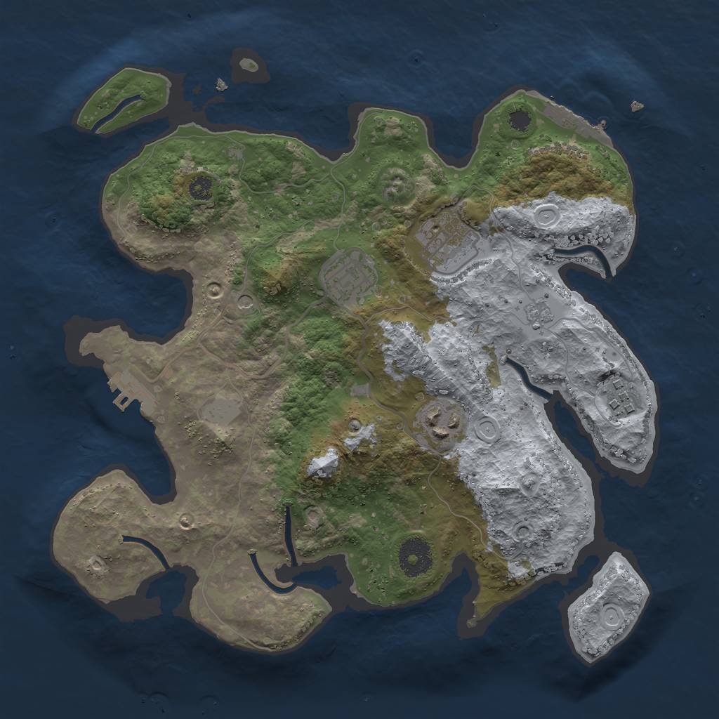 Rust Map: Procedural Map, Size: 3000, Seed: 23618, 13 Monuments