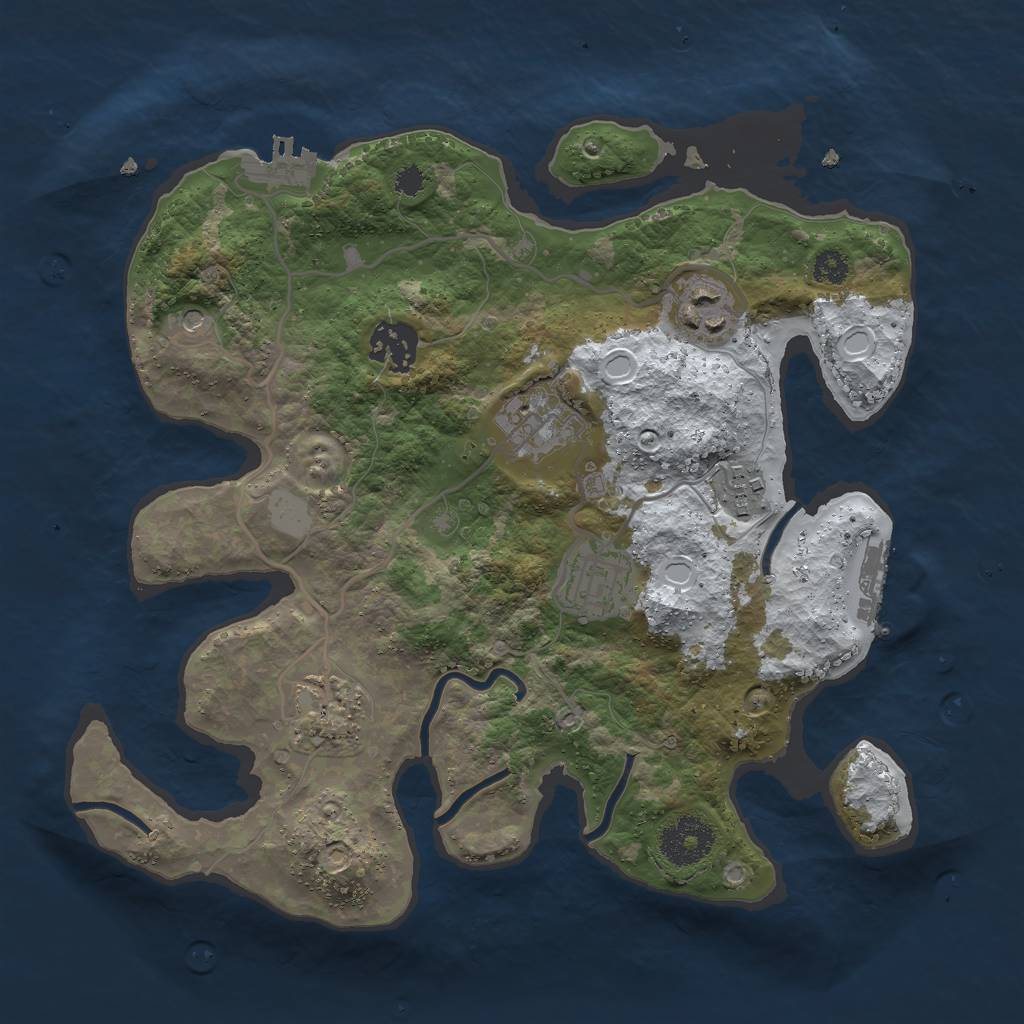 Rust Map: Procedural Map, Size: 3000, Seed: 17934, 14 Monuments