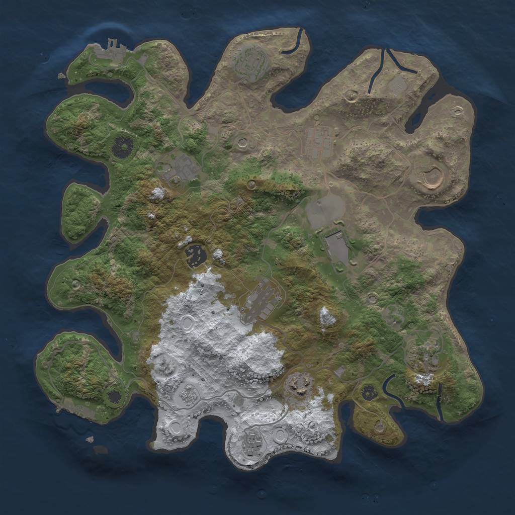 Rust Map: Procedural Map, Size: 3500, Seed: 715763826, 19 Monuments