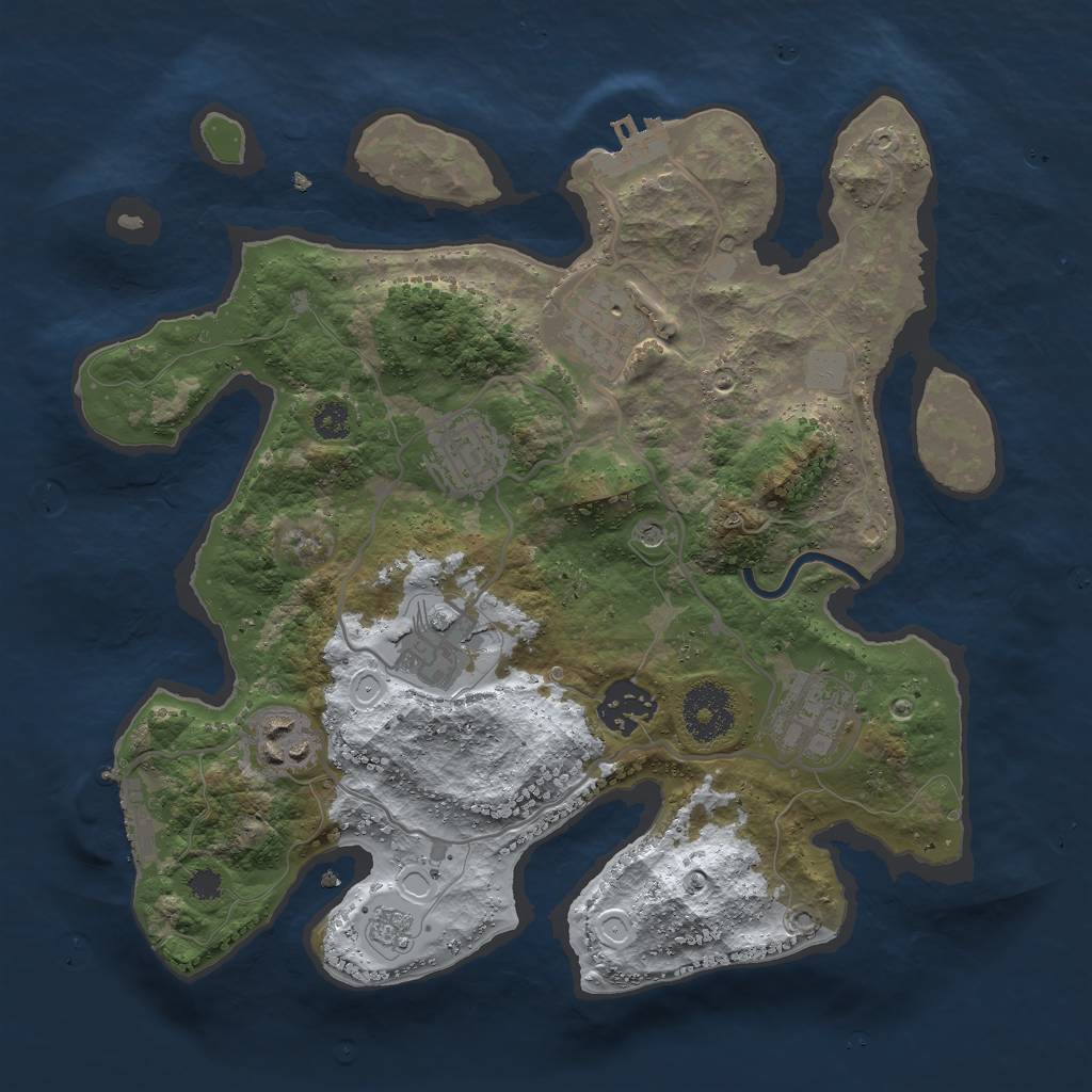 Rust Map: Procedural Map, Size: 3000, Seed: 89589578, 15 Monuments