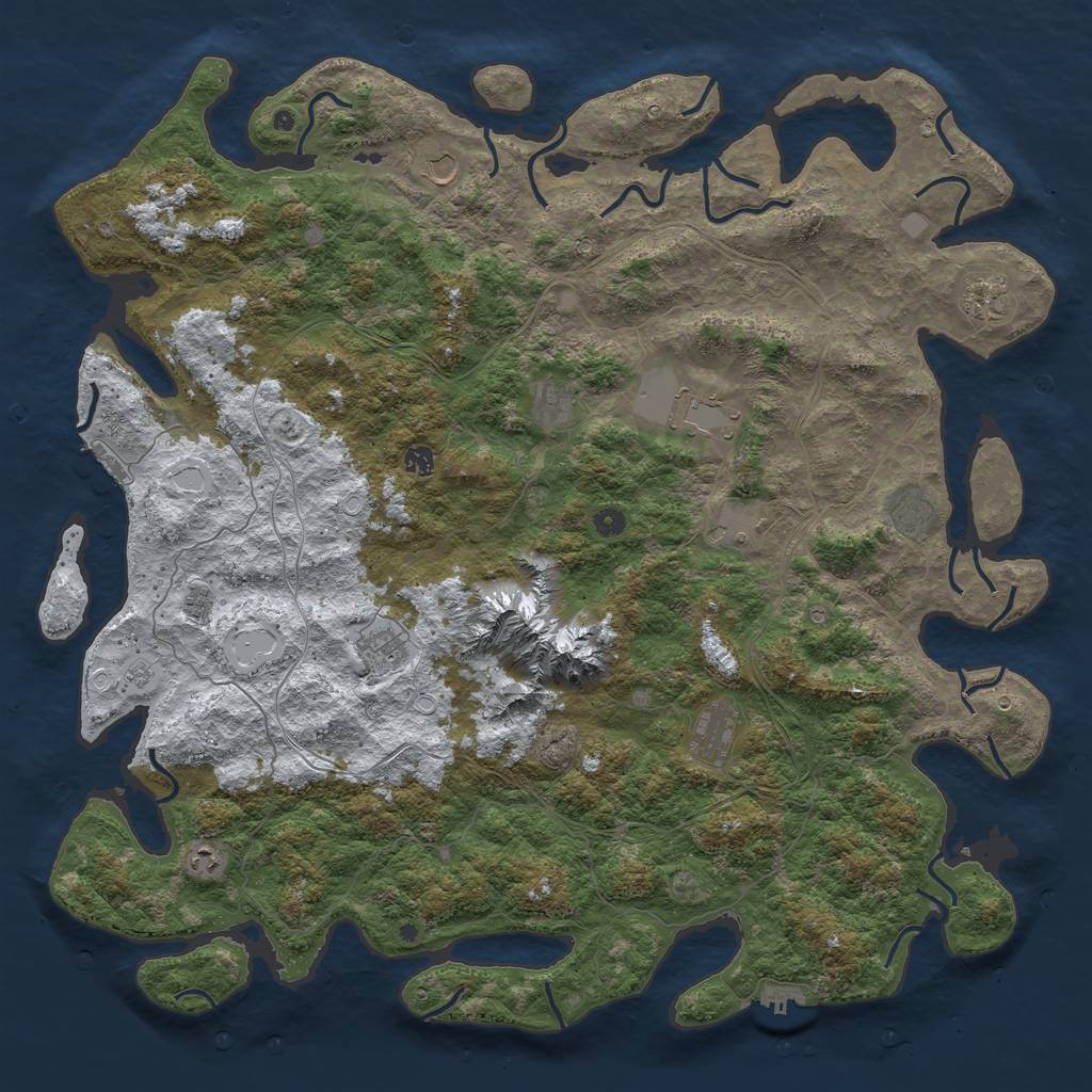 Rust Map: Procedural Map, Size: 5378, Seed: 97000004, 20 Monuments