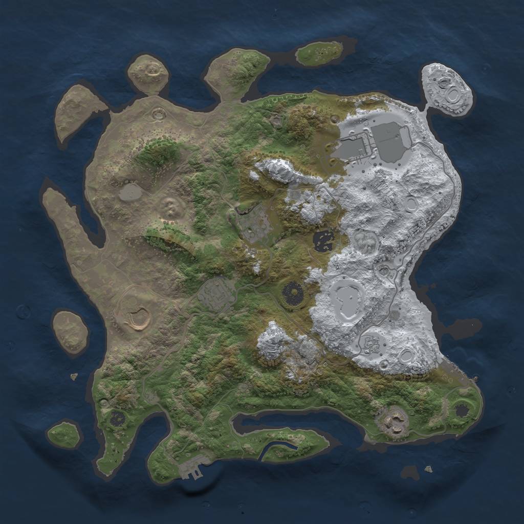 Rust Map: Procedural Map, Size: 3500, Seed: 5337, 15 Monuments
