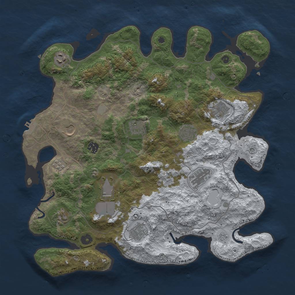Rust Map: Procedural Map, Size: 4000, Seed: 526, 19 Monuments