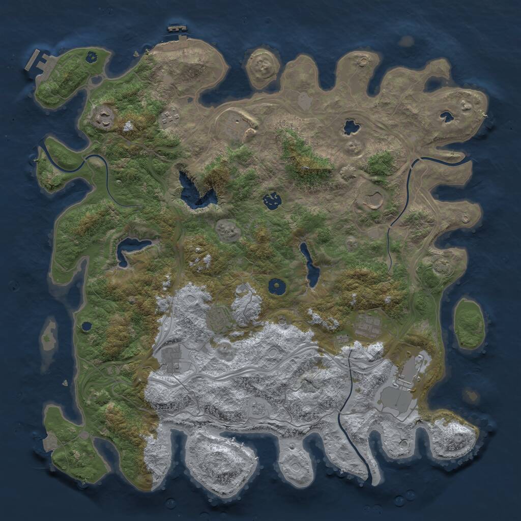 Rust Map: Procedural Map, Size: 4500, Seed: 17214, 15 Monuments