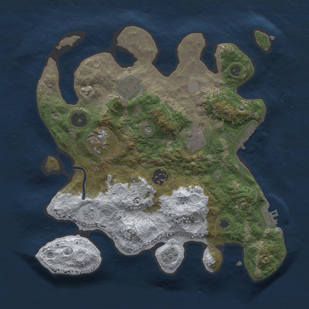 Rust Map: Procedural Map, Size: 3000, Seed: 92397, 14 Monuments