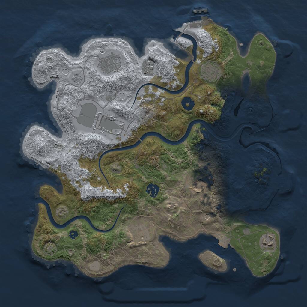 Rust Map: Procedural Map, Size: 3500, Seed: 176, 14 Monuments