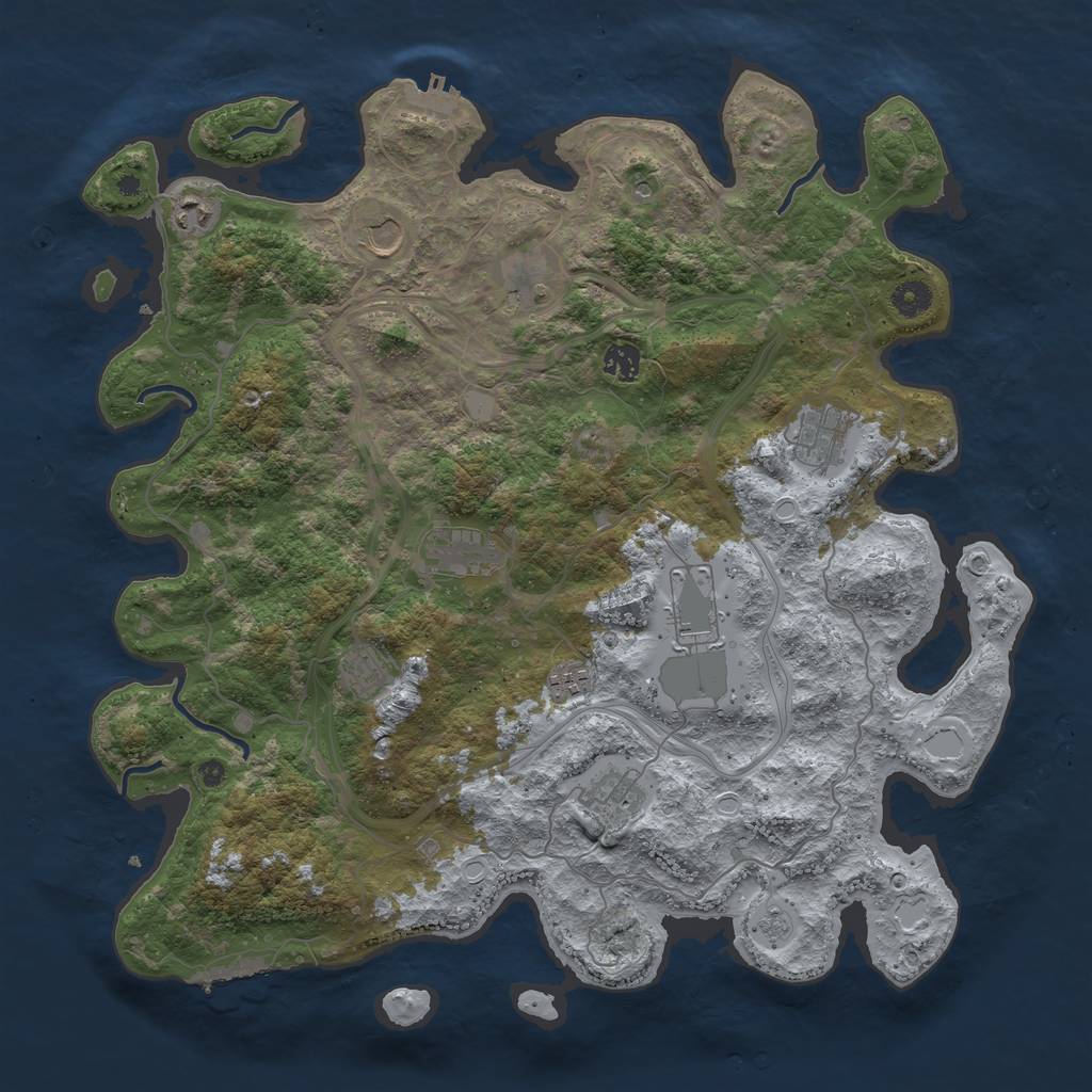 Rust Map: Procedural Map, Size: 4300, Seed: 771766864, 19 Monuments