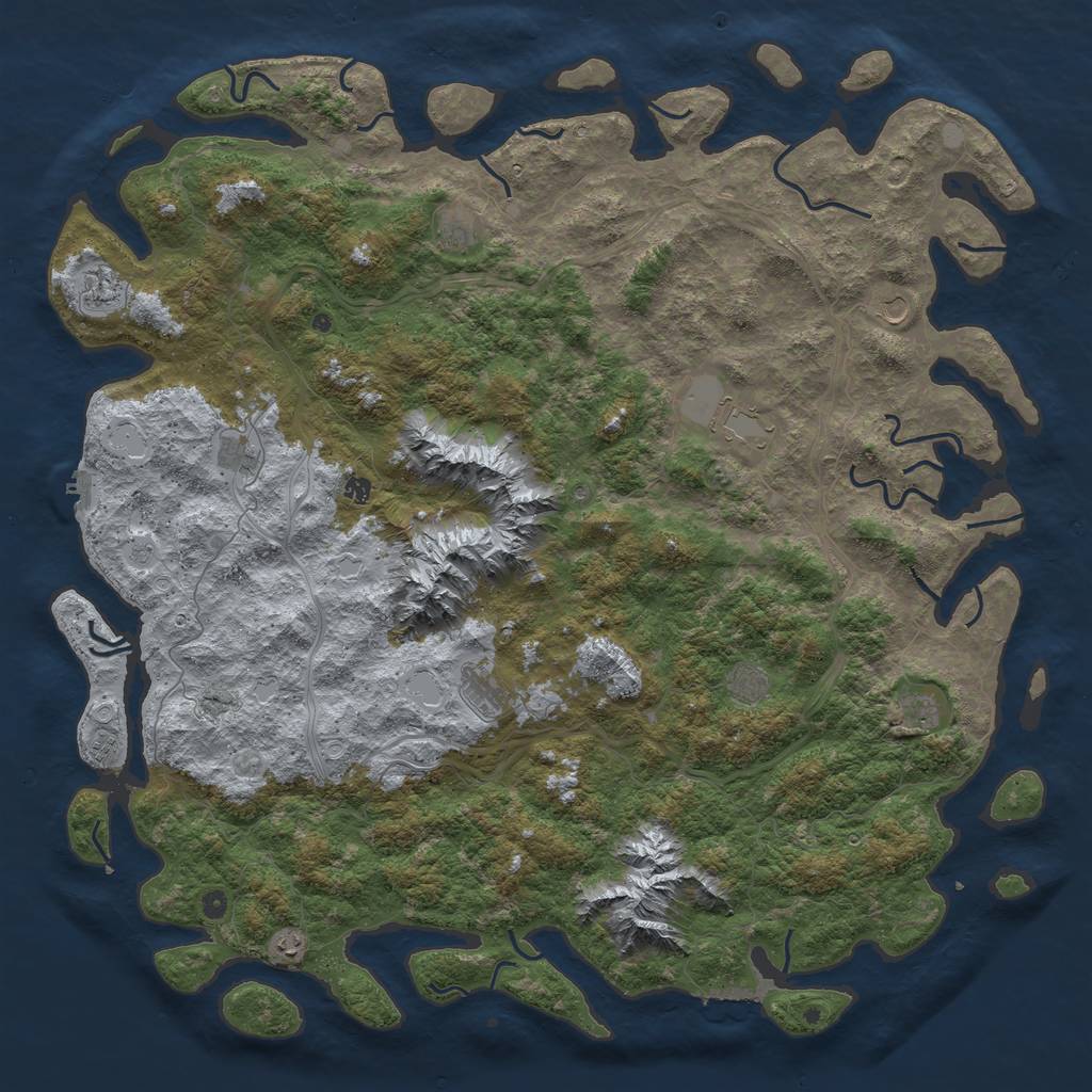 Rust Map: Procedural Map, Size: 6000, Seed: 15487, 20 Monuments