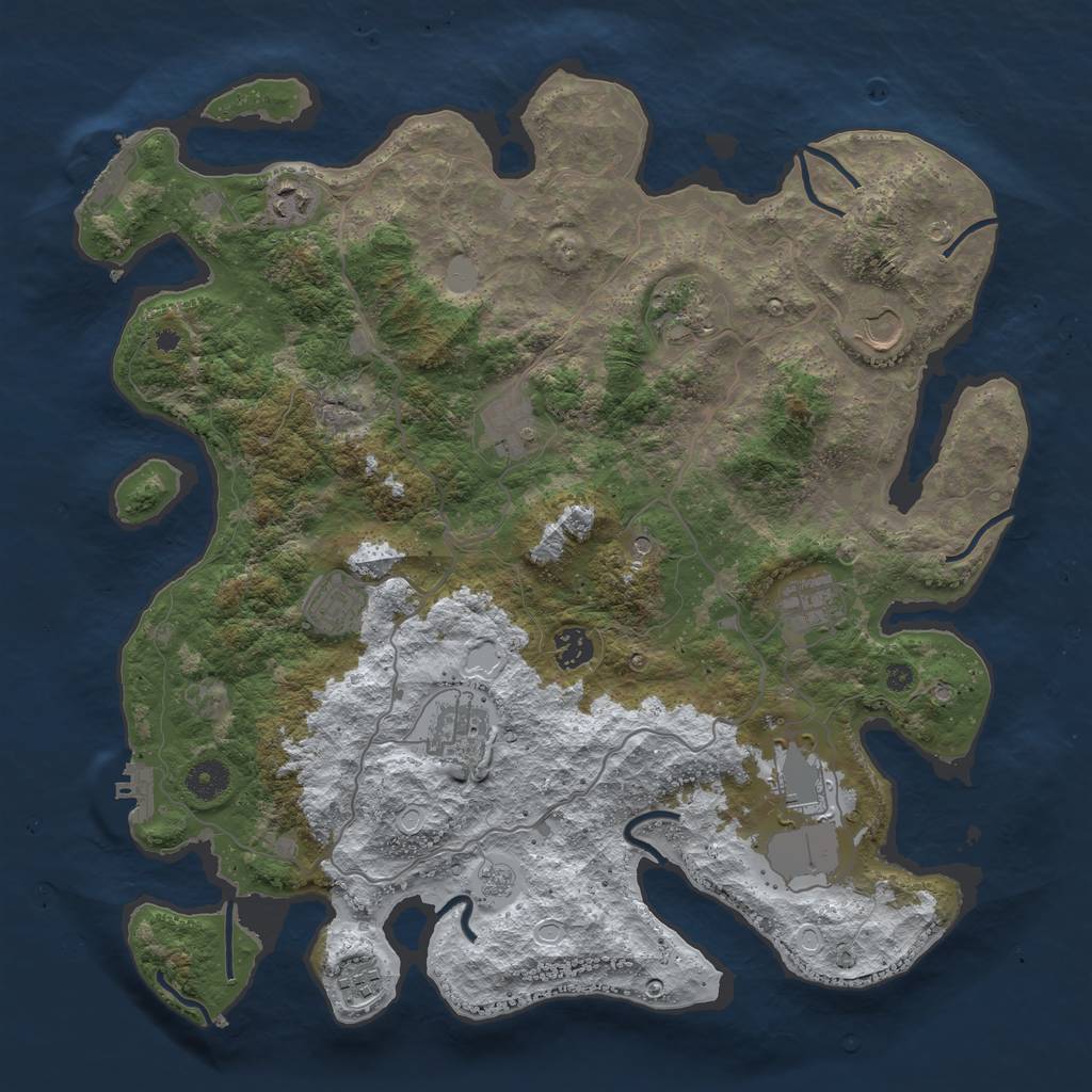 Rust Map: Procedural Map, Size: 4000, Seed: 20220720, 19 Monuments