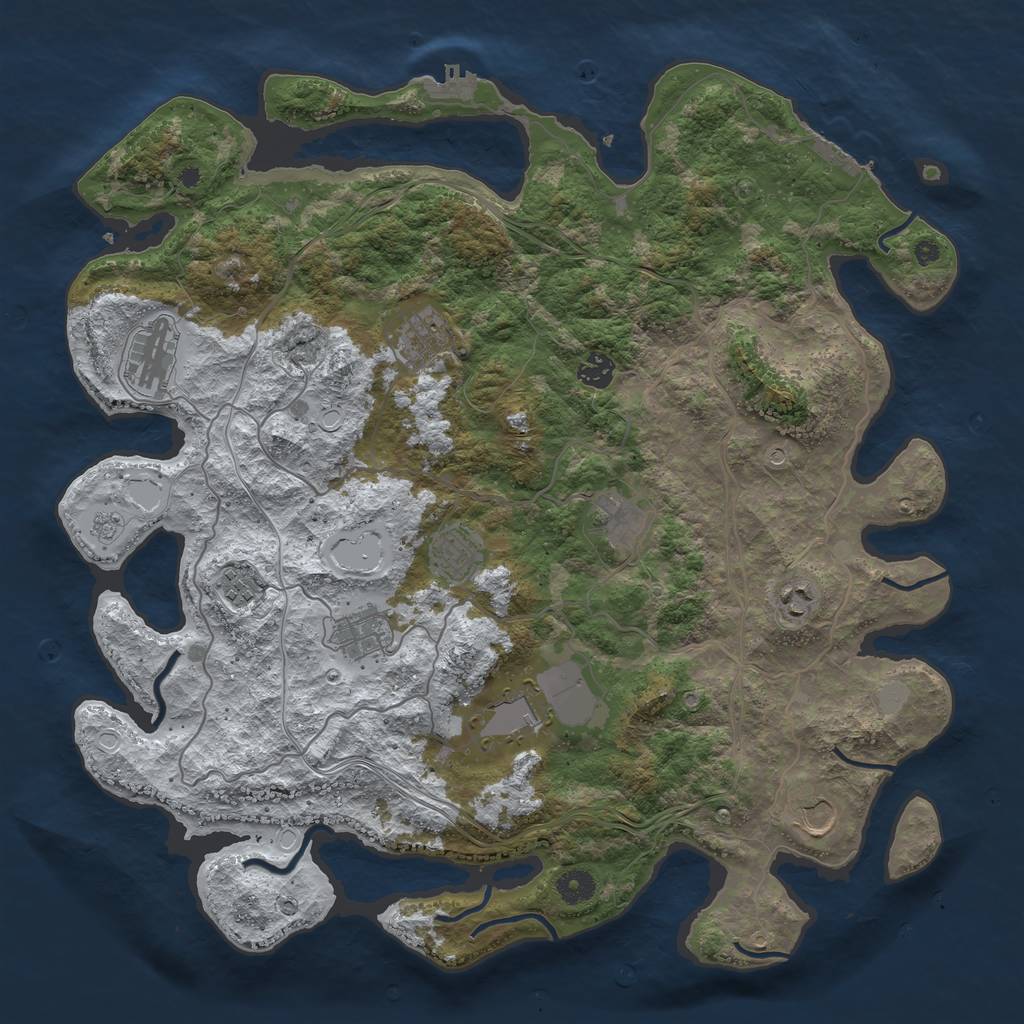 Rust Map: Procedural Map, Size: 4250, Seed: 934122547, 19 Monuments