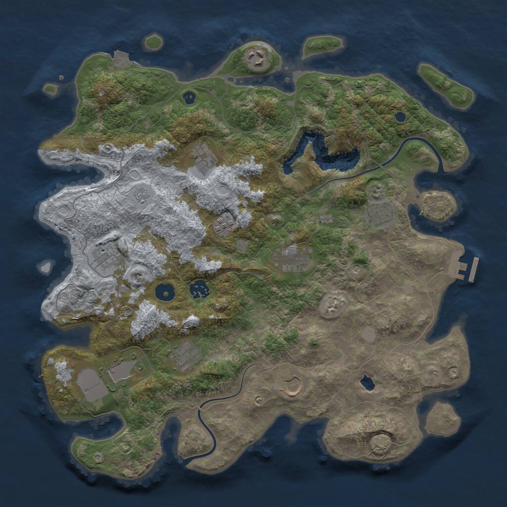 Rust Map: Procedural Map, Size: 4000, Seed: 927033205, 15 Monuments