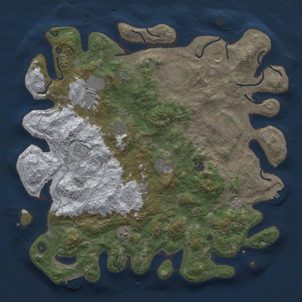 Rust Map: Procedural Map, Size: 4500, Seed: 1540795888, 20 Monuments