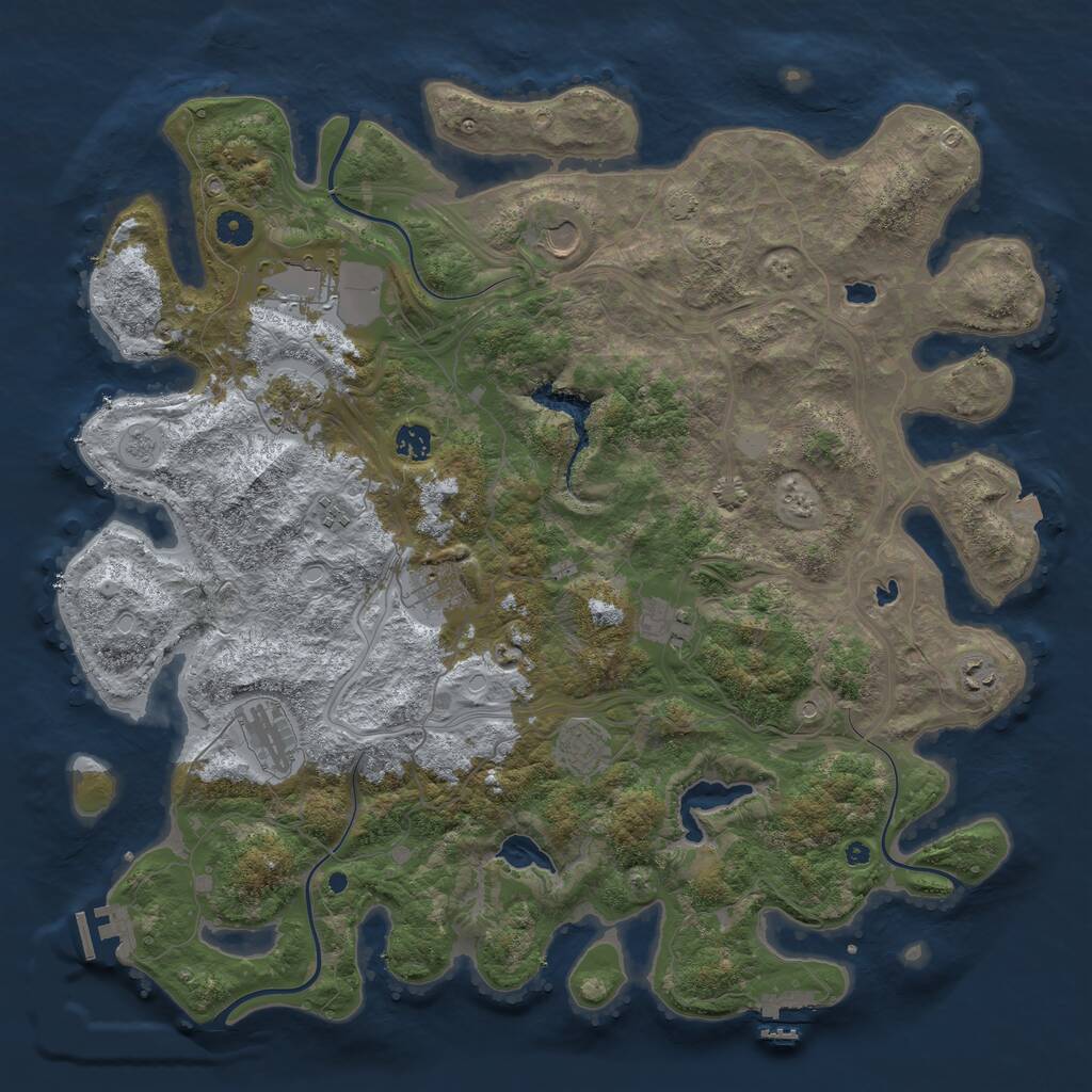 Rust Map: Procedural Map, Size: 4500, Seed: 1540795888, 16 Monuments