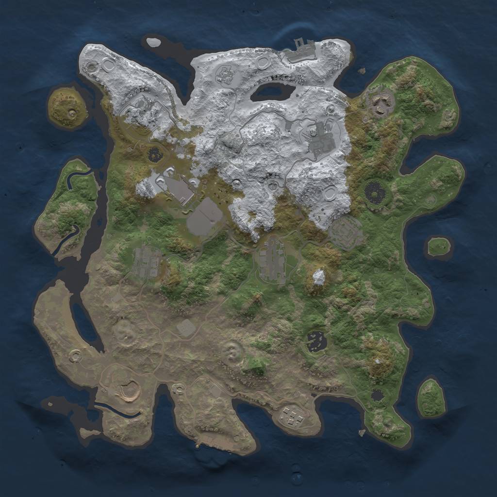 Rust Map: Procedural Map, Size: 3500, Seed: 132276324, 19 Monuments
