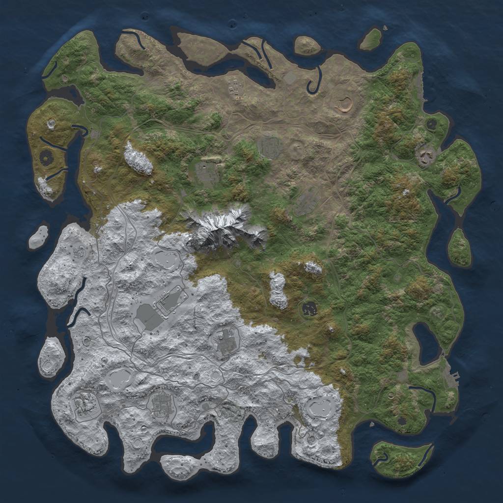 Rust Map: Procedural Map, Size: 5000, Seed: 12713, 20 Monuments