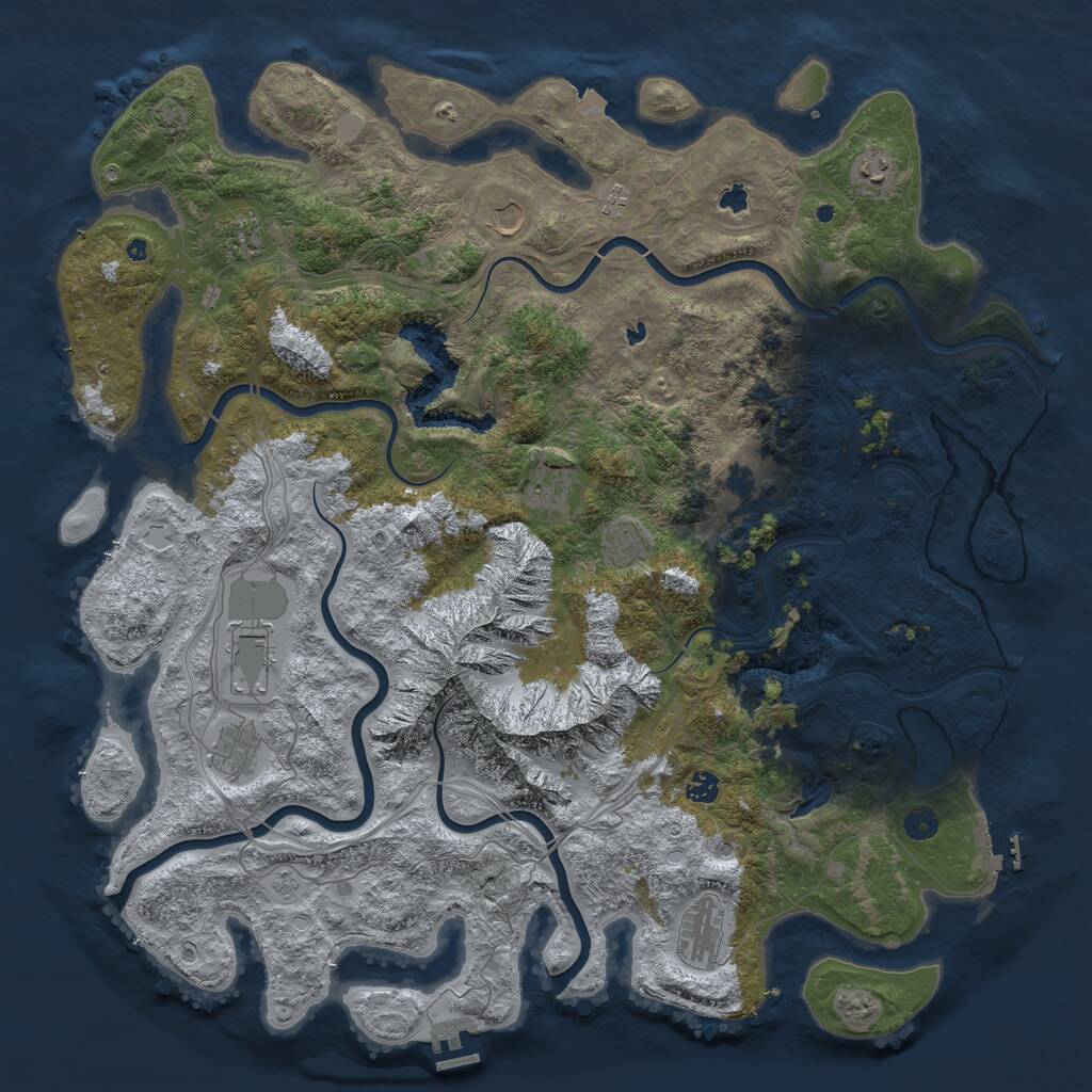 Rust Map: Procedural Map, Size: 5000, Seed: 12713, 17 Monuments