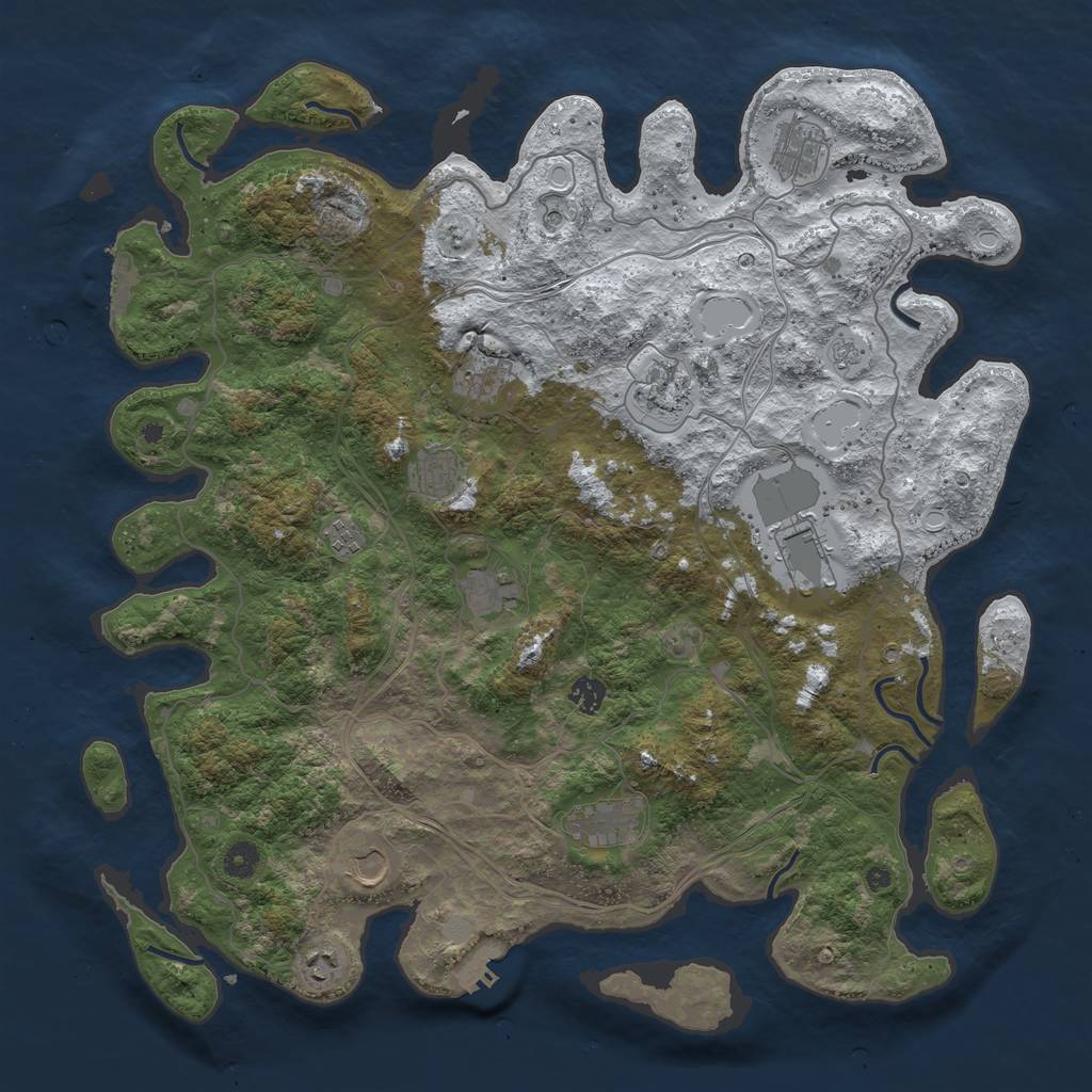 Rust Map: Procedural Map, Size: 4500, Seed: 1341982, 20 Monuments