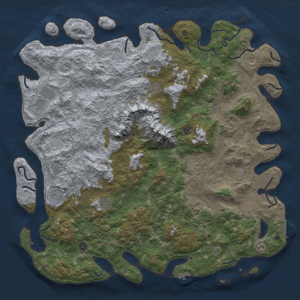 Rust Map: Procedural Map, Size: 5600, Seed: 336258, 18 Monuments