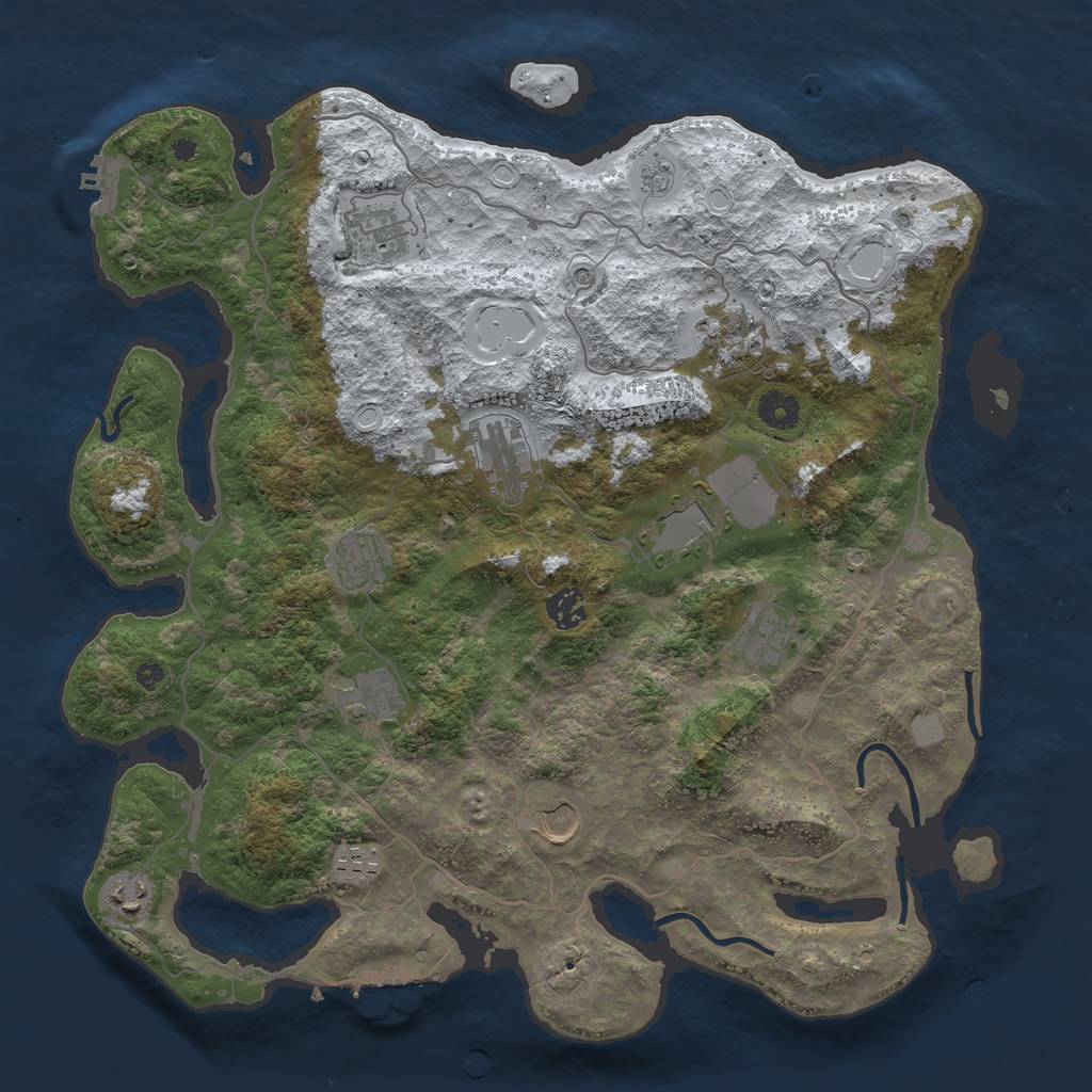 Rust Map: Procedural Map, Size: 4000, Seed: 136763, 20 Monuments
