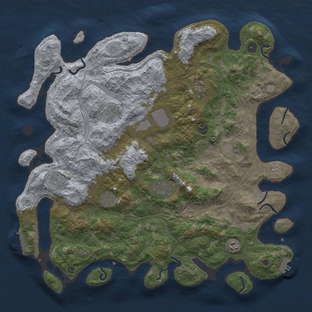 Rust Map: Procedural Map, Size: 4500, Seed: 289316611, 19 Monuments